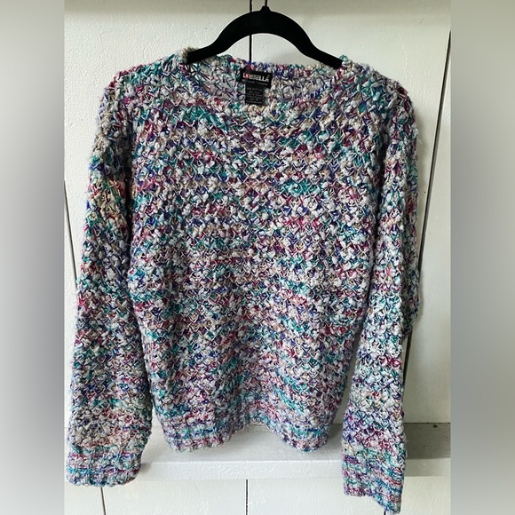 Loubella Sweaters - Vintage Loubella Colorful Chunky Popcorn 
Whimsical Knit Sweater; Size: Medium